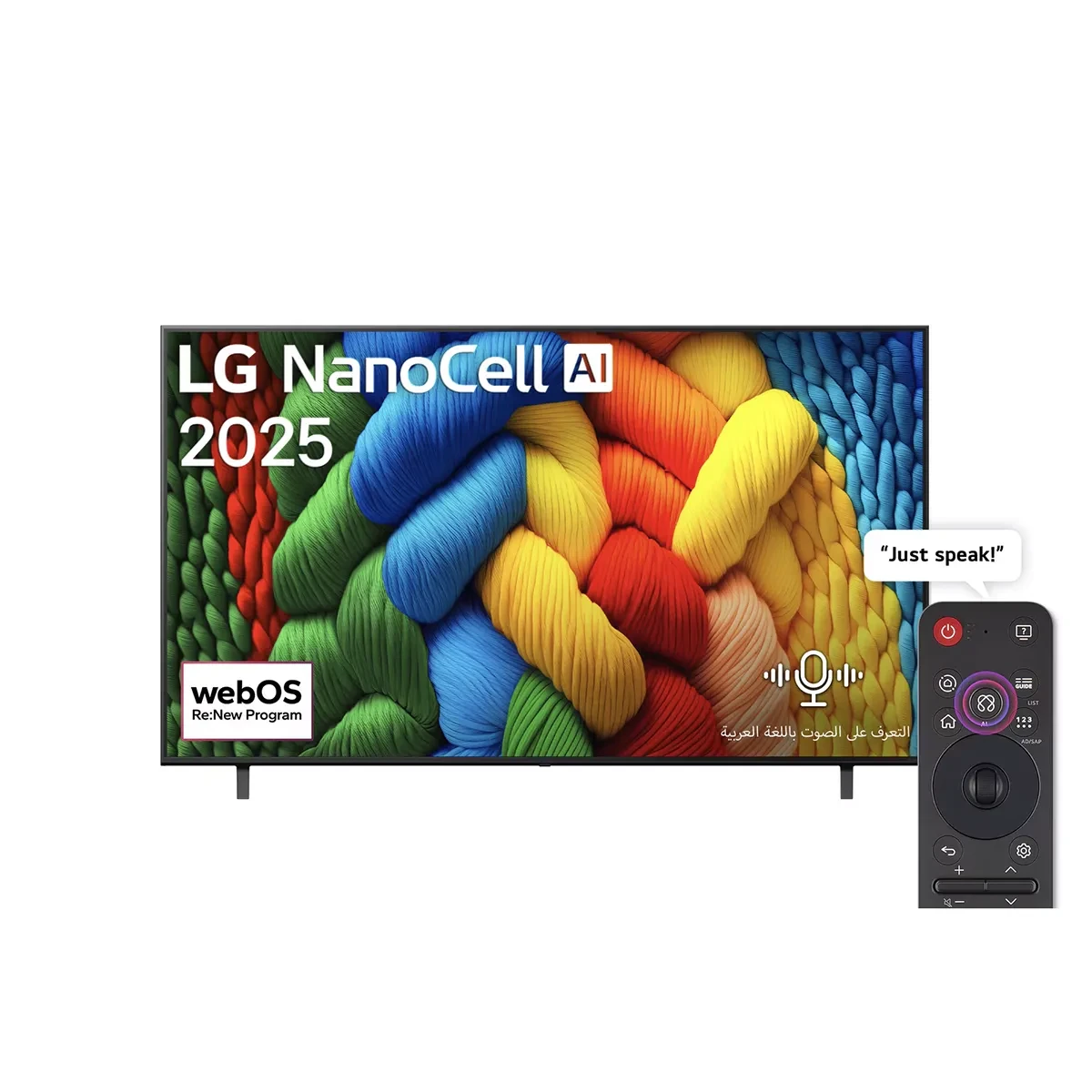LG NanoCell 75 inch AI NANO80 4K Smart TV AI Magic remote HDR10 webOS25 2025