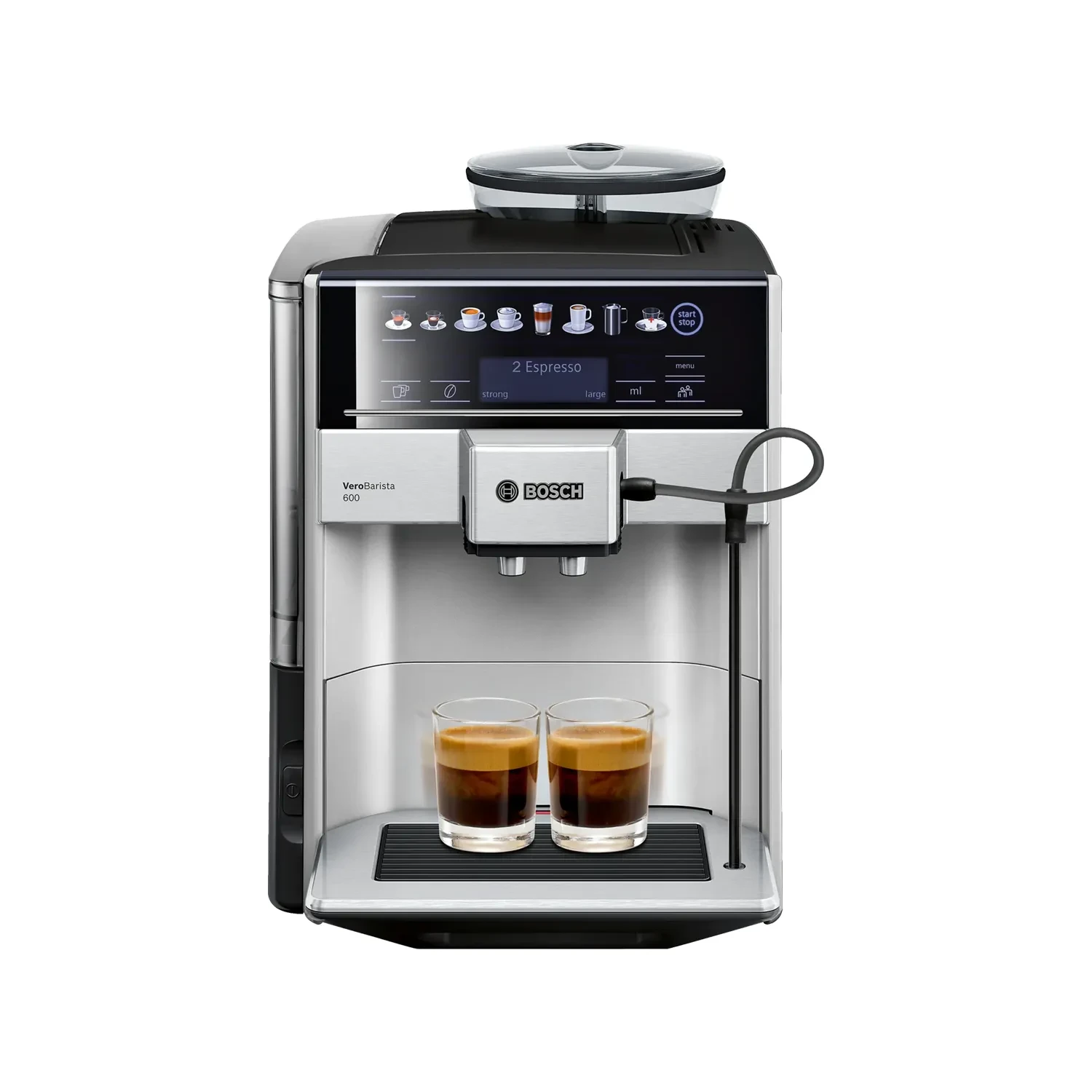 Bosch Vero Barista 600 Espresso Coffee Machine, 1.7L, 1500W, Black and Silver