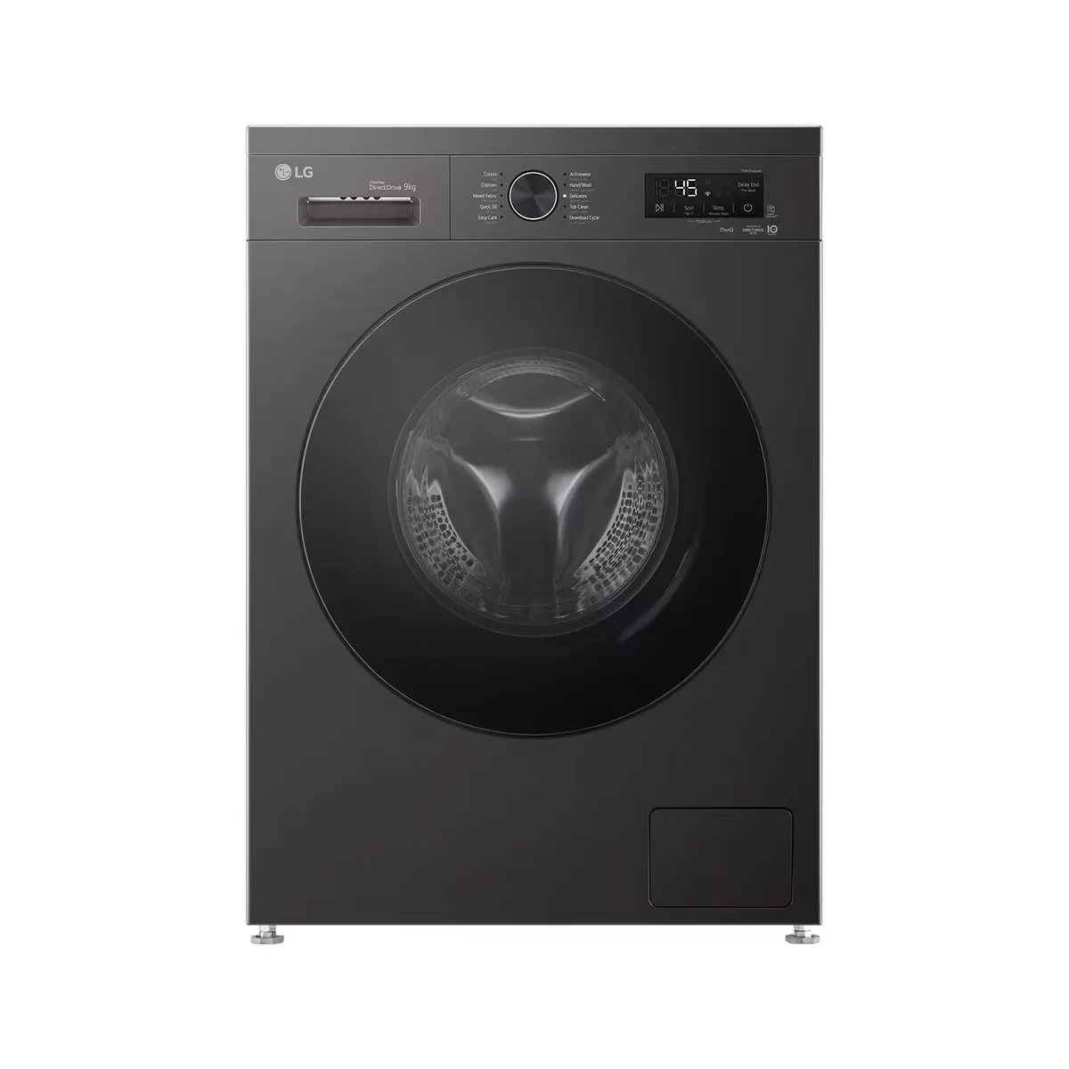 LG - Washing Machine 9 Kg Vivace Washing Machine, Direct Drive Platinum Black