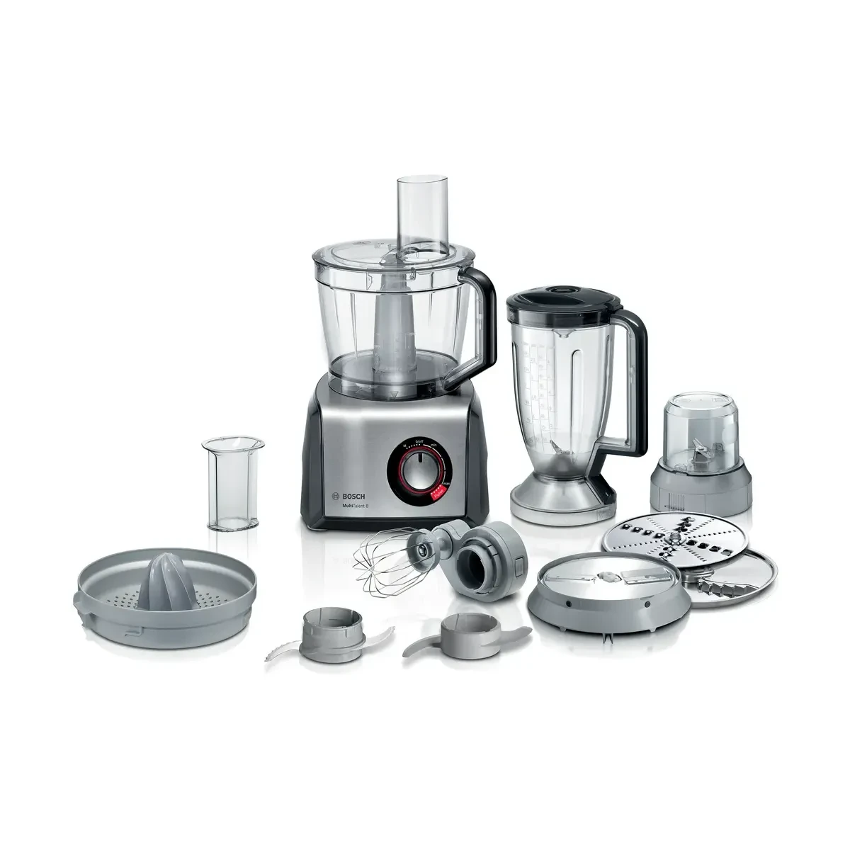 Bosch MultiTalent 8 Food Processor, 1250 Watt, Black and Stainless Steel