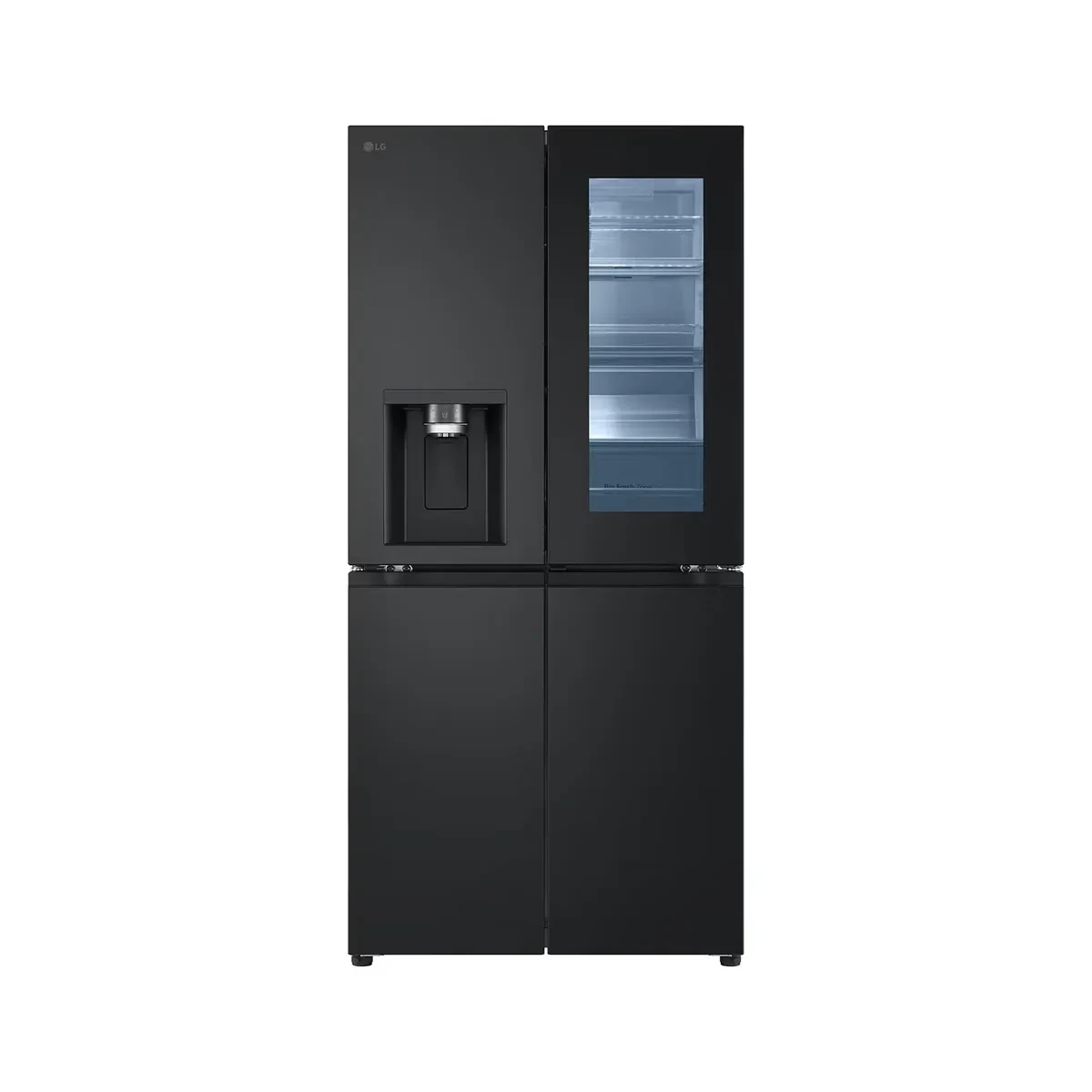 LG-508L- French door, InstaView, Door Cooling, Ice & Water dispenser, Non Plumbing, External Micom, Hygiene Fresh+, Matte Black (GC-X22FFQAB) 
