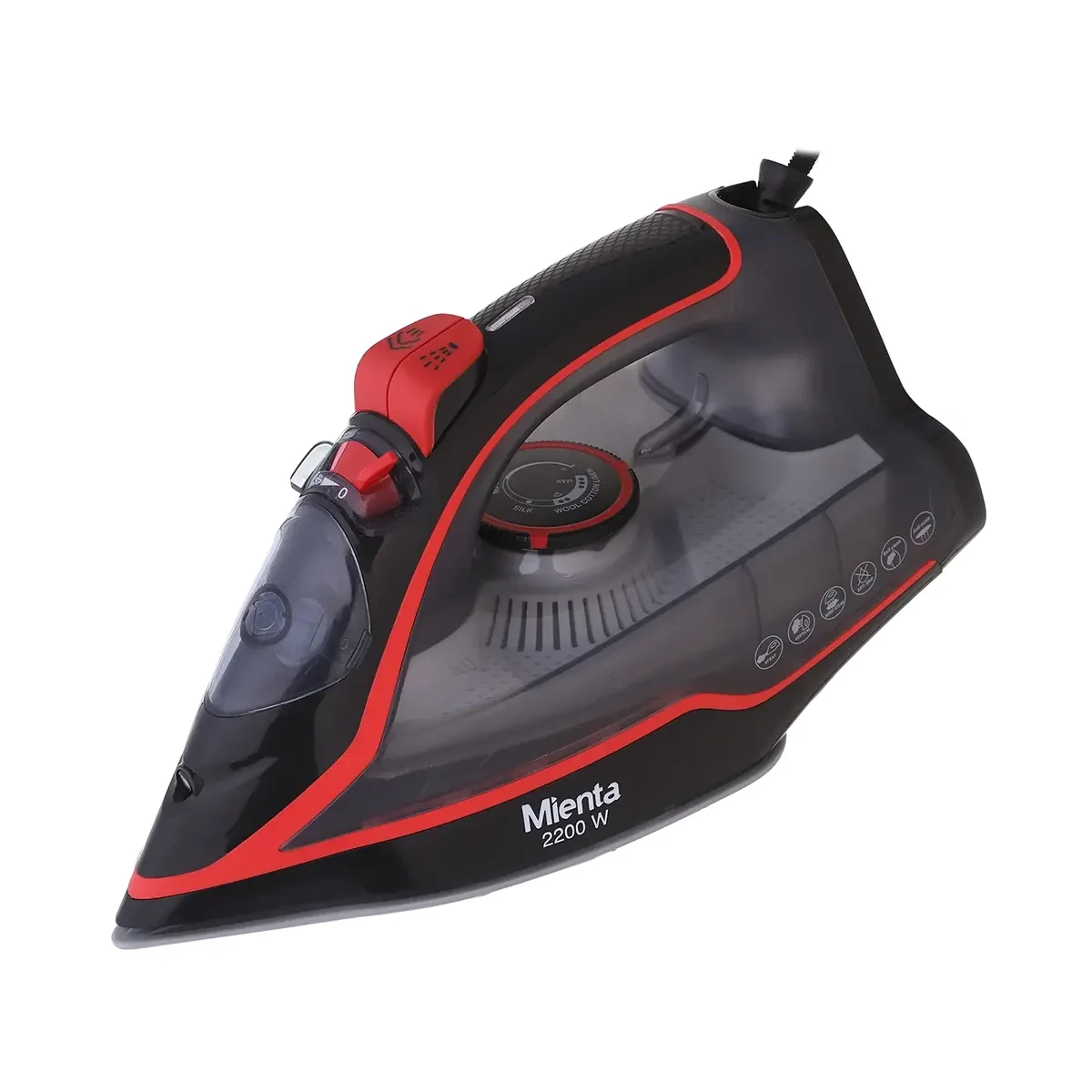 Mienta Ceramic Steam Iron, 2200 Watt, Red and Black - SI181438AB