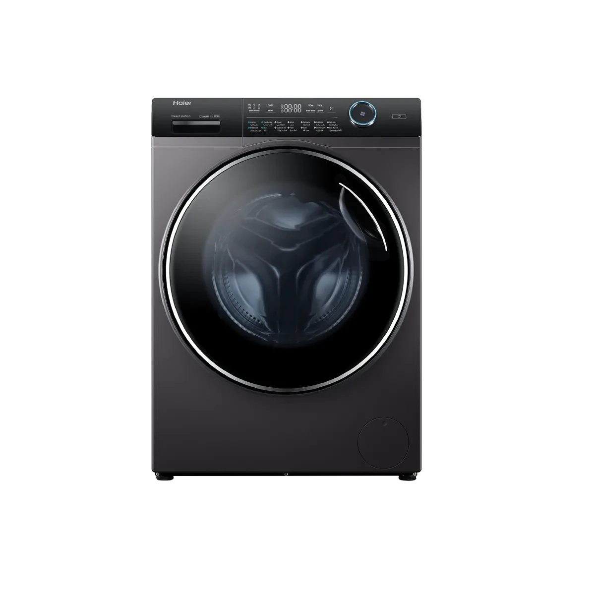 Haier Washing Machine Front Load 12KG , Direct Motion Inverter, Dark Silver
