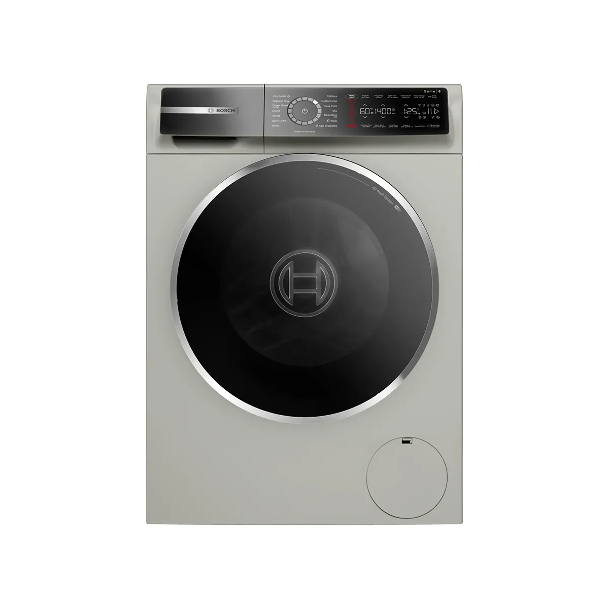 Bosch washing machine Series 8 , frontloader fullsize 9 kg , Silver