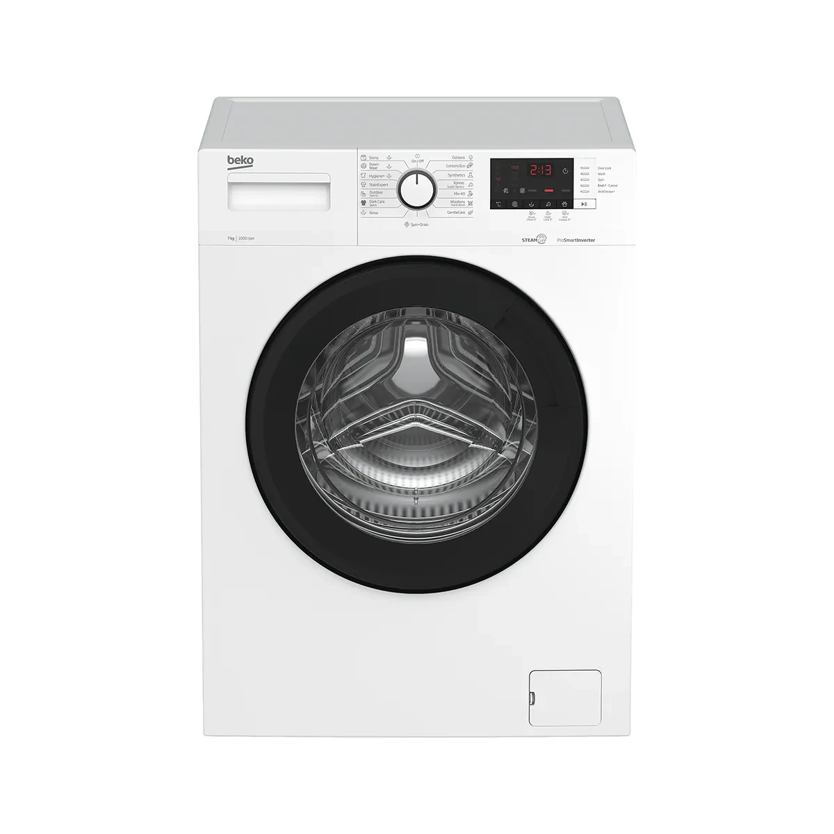Beko 7 KG 1000 RPM -Digital screen- white -XL black Door -(Xpress)-  inv