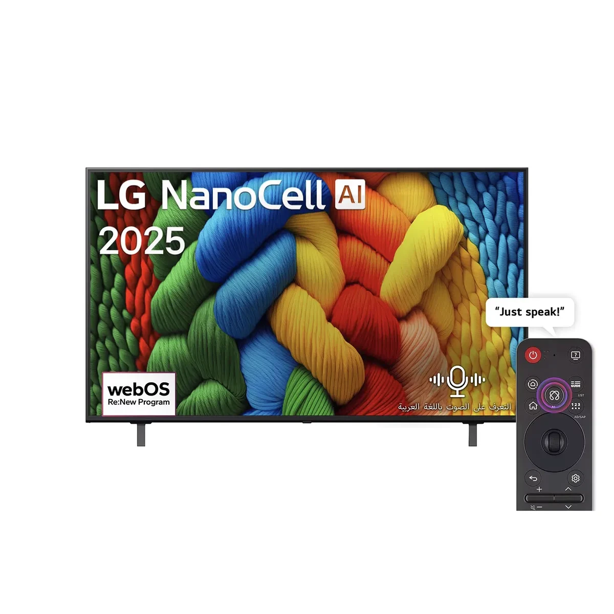 LG NanoCell 55 inch AI NANO80 4K Smart TV AI Magic remote HDR10 webOS25 2025